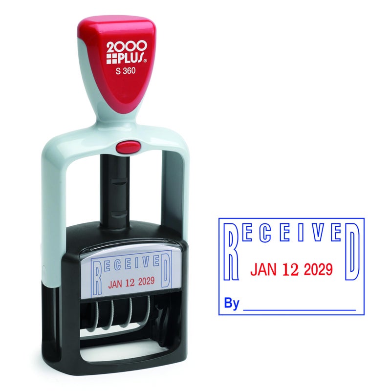 2000 Plus Cosco 2000 Plus Self-Inking Two-Color Type Size 1 1/2 inReceivedin Dater (011034) - Image 3